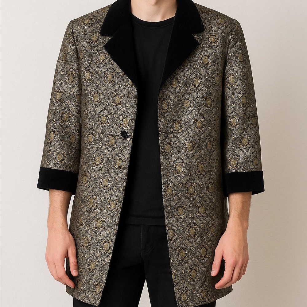 Vintage ENR Brocade Coat – Made in USA – Size Large